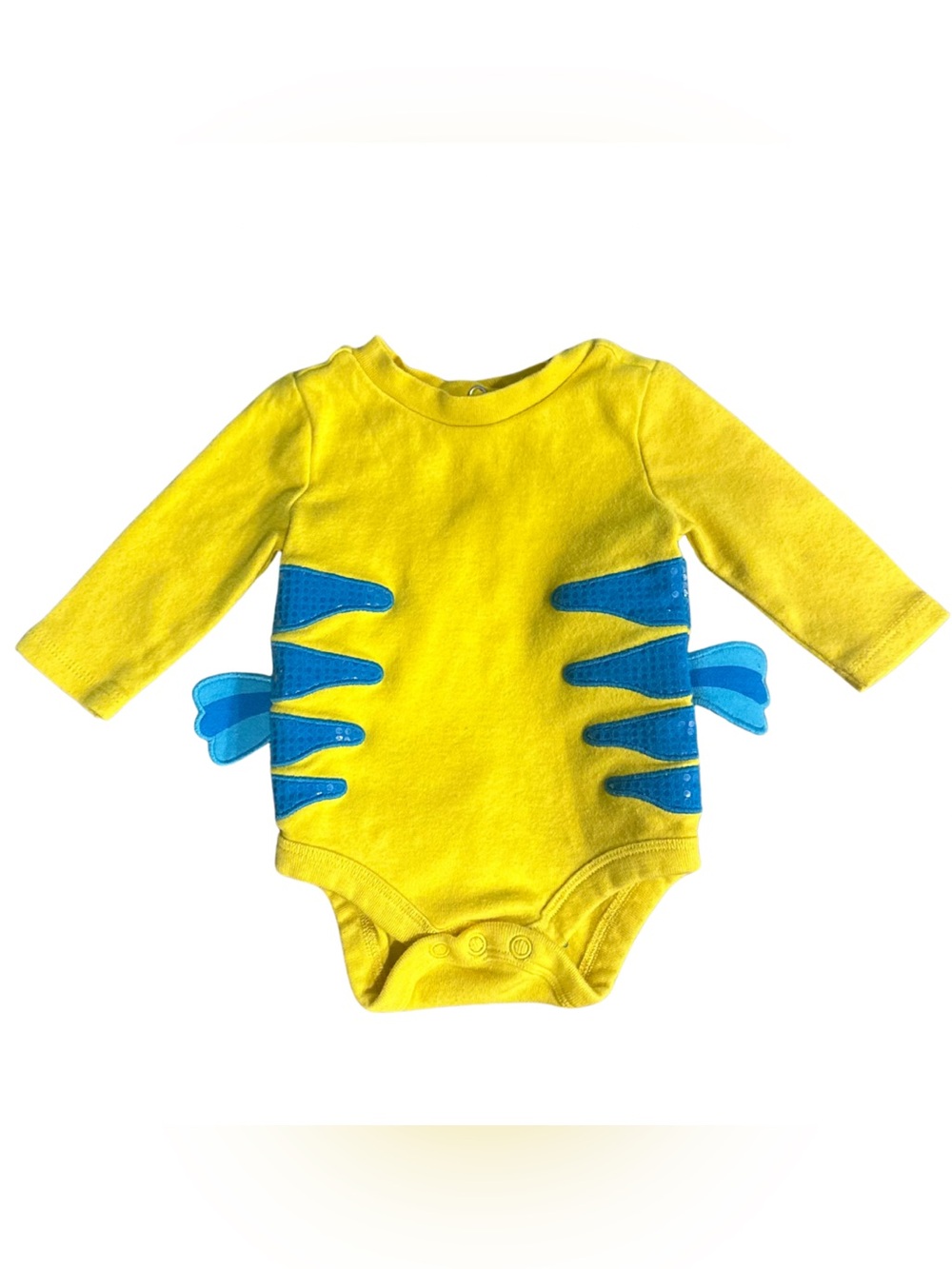 Disney Baby Little Mermaid Flounder Outfit Flounder Costume Long Sleeve Bodysuit